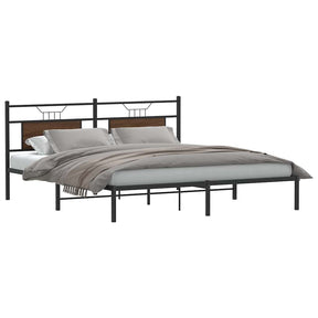 Vidaxl bedframe zonder matras bewerkt hout bruin eikenkleur 183x203 cm