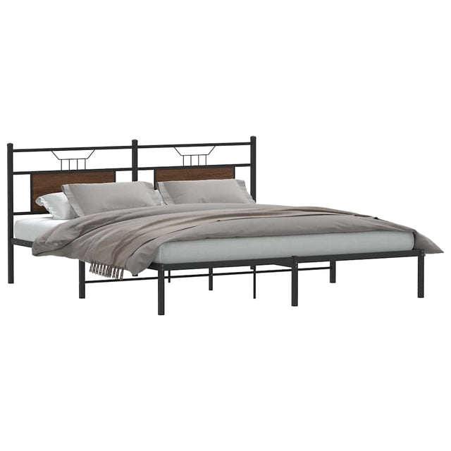 Vidaxl bedframe zonder matras bewerkt hout bruin eikenkleur 183x203 cm