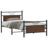 Vidaxl bedframe zonder matras 107x203 cm spaanplaat bruin eikenkleurig