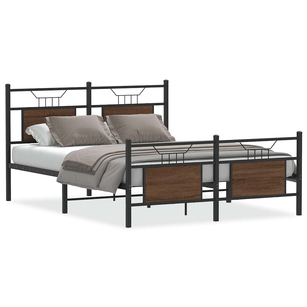 Vidaxl bedframe zonder matras bewerkt hout bruin eikenkleur 150x200 cm
