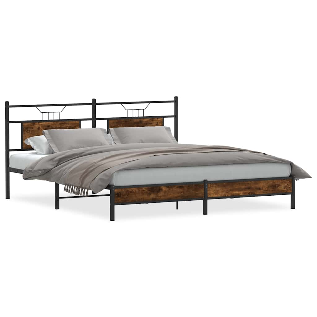 Vidaxl bedframe zonder matras hout gerookt eikenkleurig 160x200 cm