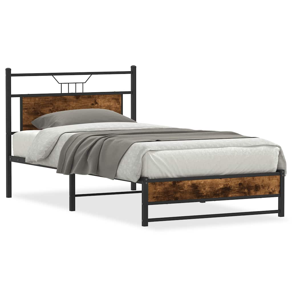 Vidaxl bedframe zonder matras hout gerookt eikenkleurig 100x200 cm