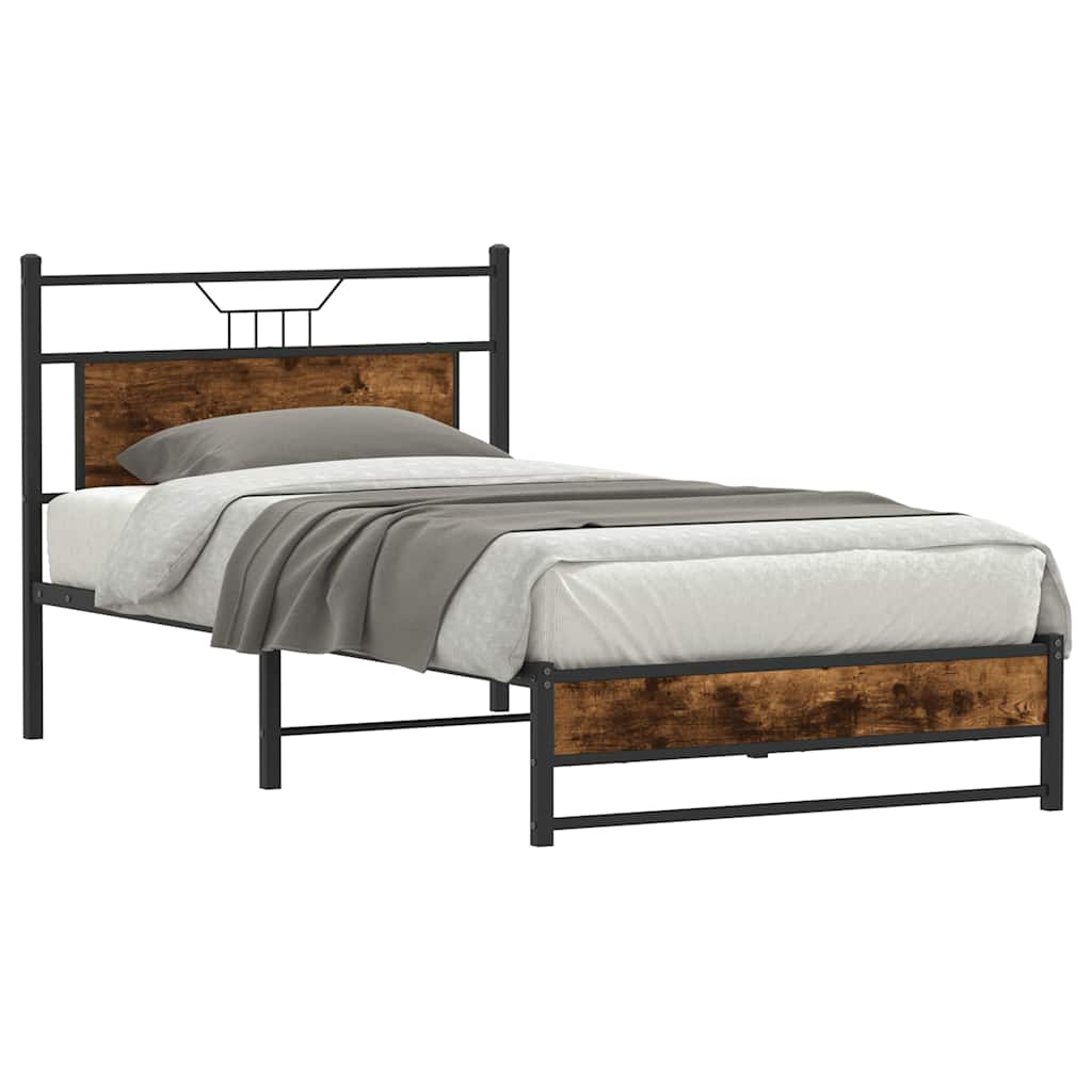 Vidaxl bedframe zonder matras spaanplaat gerookt eikenkleurig