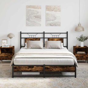 Vidaxl bedframe zonder matras hout gerookt eikenkleurig 140x190 cm