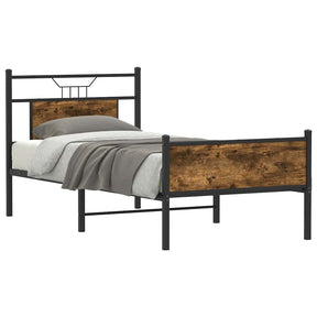 Vidaxl bedframe zonder matras hout gerookt eikenkleurig 75x190 cm
