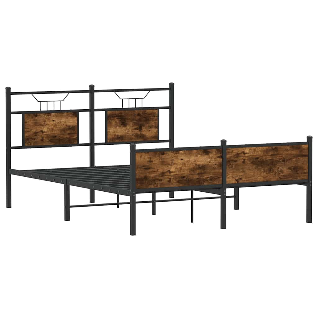Vidaxl bedframe zonder matras hout gerookt eikenkleurig 140x200 cm
