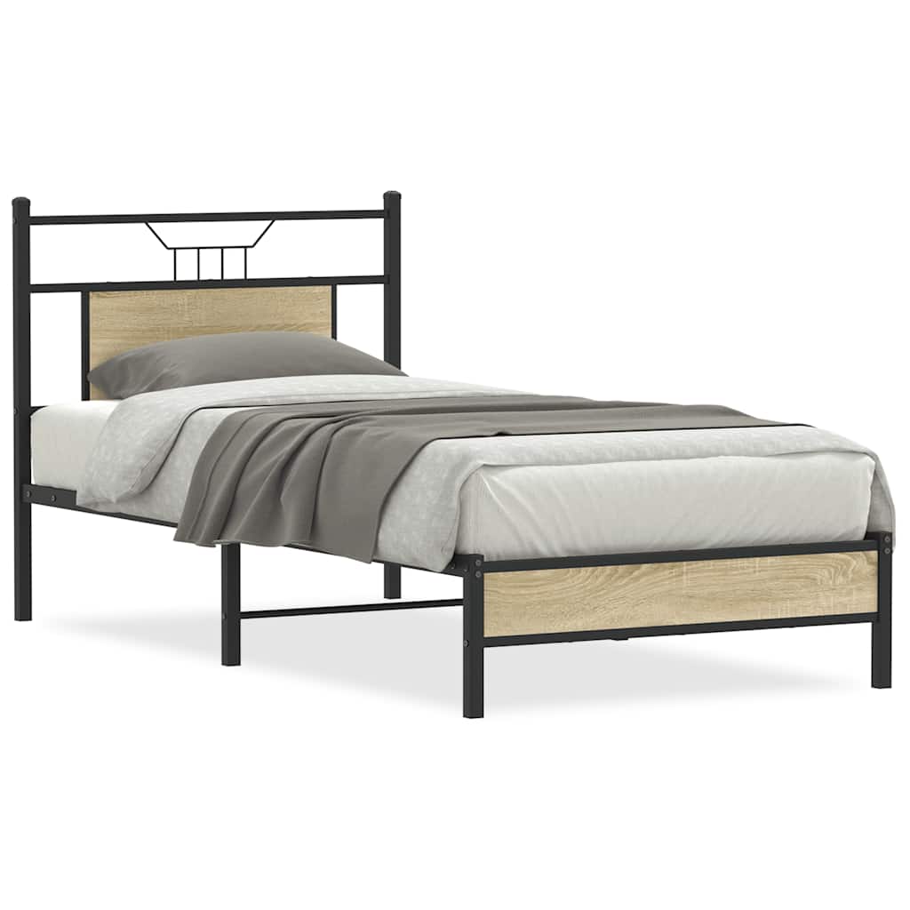 Vidaxl bedframe zonder matras hout sonoma eikenkleurig 75x190 cm