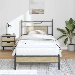 Vidaxl bedframe zonder matras hout sonoma eikenkleurig 75x190 cm