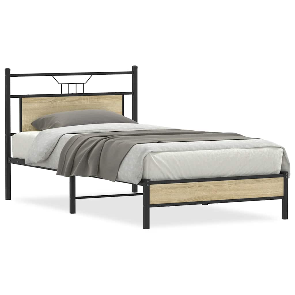 Vidaxl bedframe zonder matras hout sonoma eikenkleurig 100x190 cm