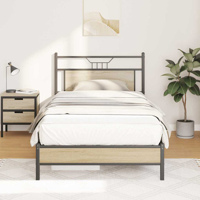 Vidaxl bedframe zonder matras hout sonoma eikenkleurig 100x200 cm