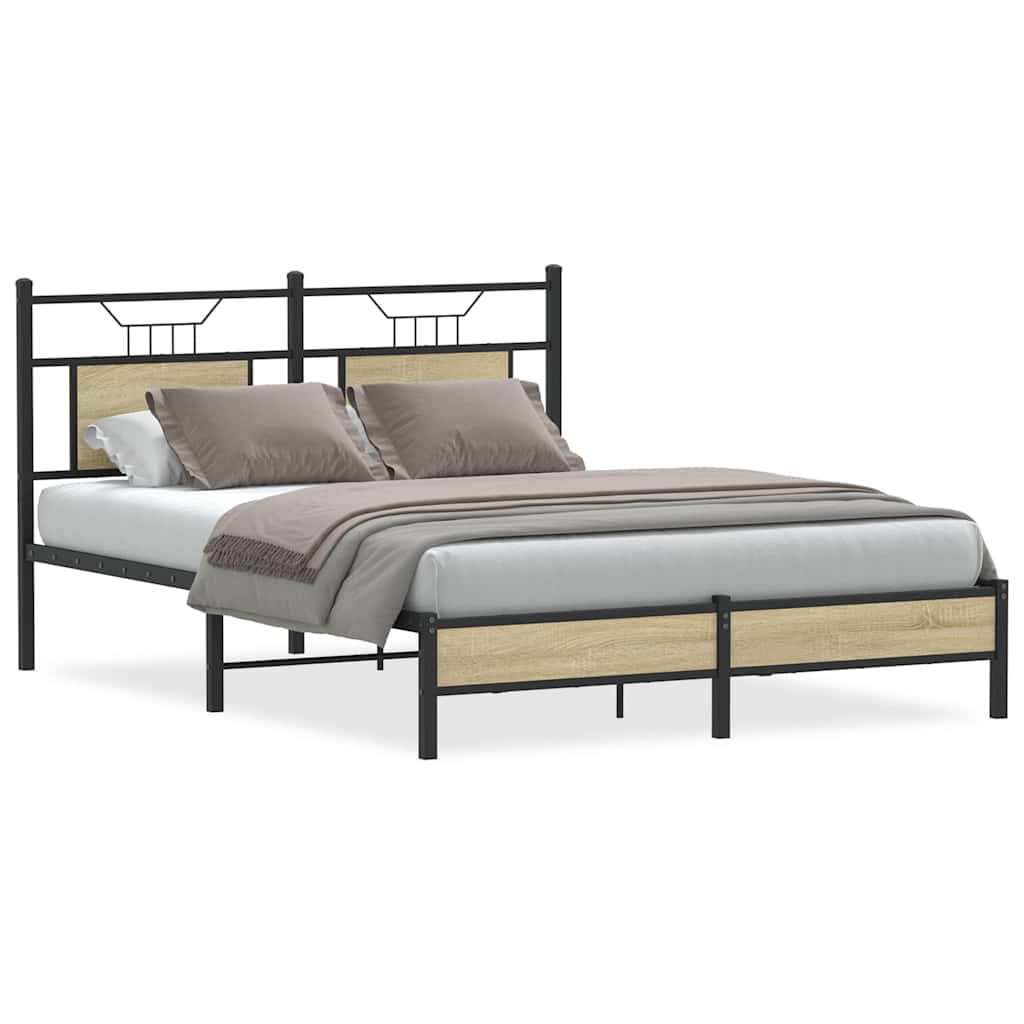 Vidaxl bedframe zonder matras hout sonoma eikenkleurig 140x190 cm