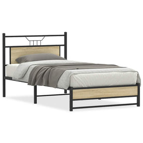 Vidaxl bedframe zonder matras 107x203cm spaanplaat sonoma eikenkleurig