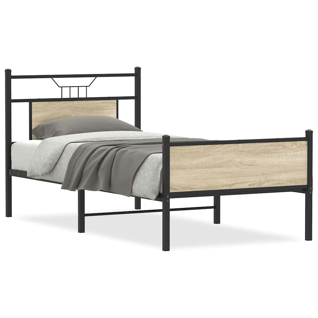 Vidaxl bedframe zonder matras hout sonoma eikenkleurig 90x200 cm