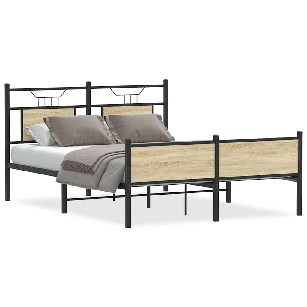 Vidaxl bedframe zonder matras hout sonoma eikenkleurig 137x190 cm