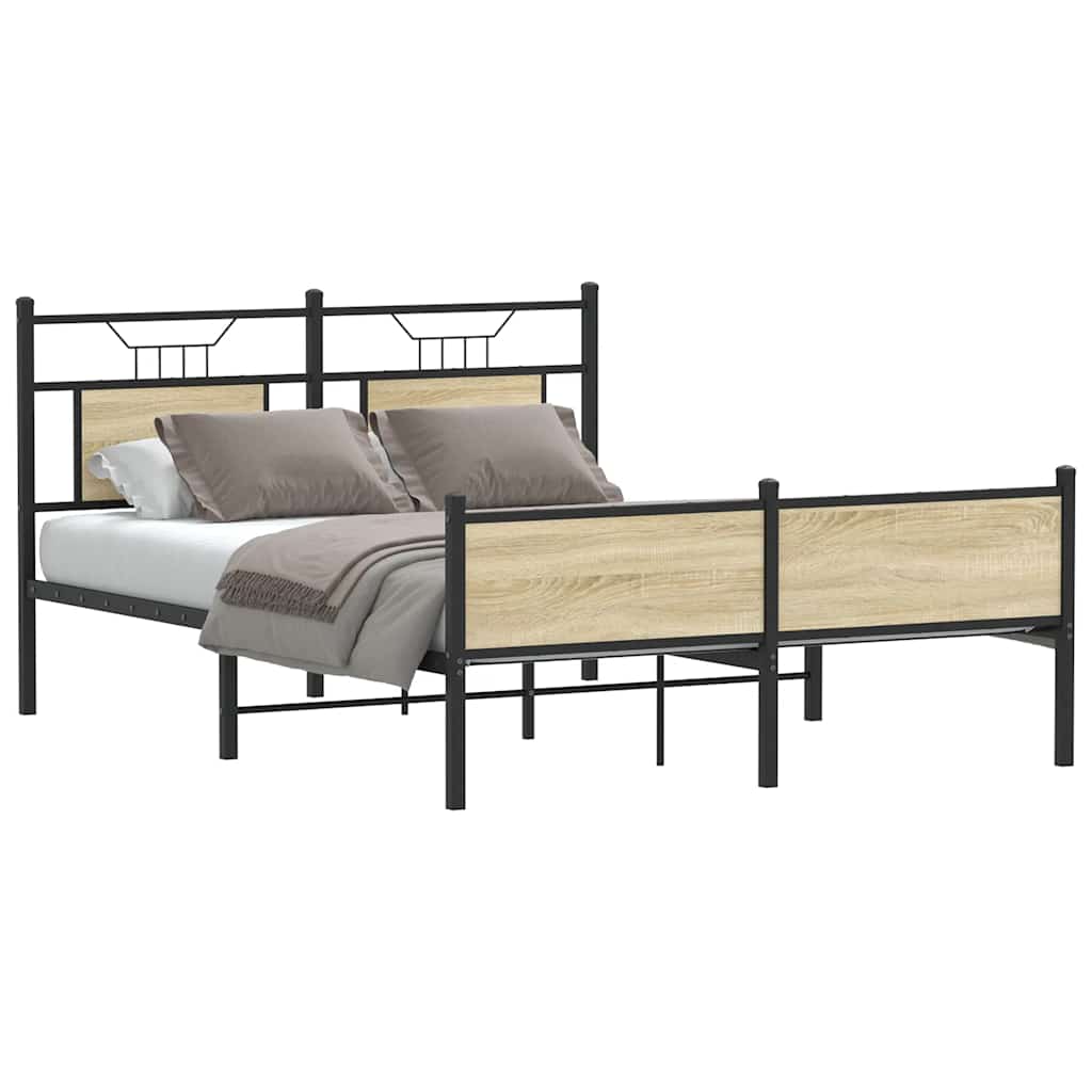 Vidaxl bedframe zonder matras hout sonoma eikenkleurig 137x190 cm