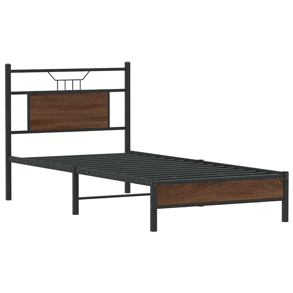 Vidaxl bedframe zonder matras bewerkt hout bruin eikenkleur 80x200 cm