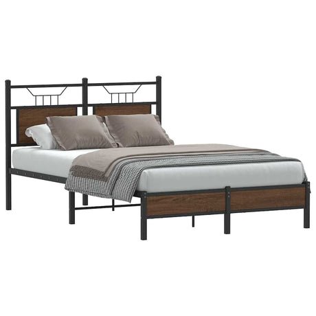 Vidaxl bedframe zonder matras bewerkt hout bruin eikenkleur 120x200 cm