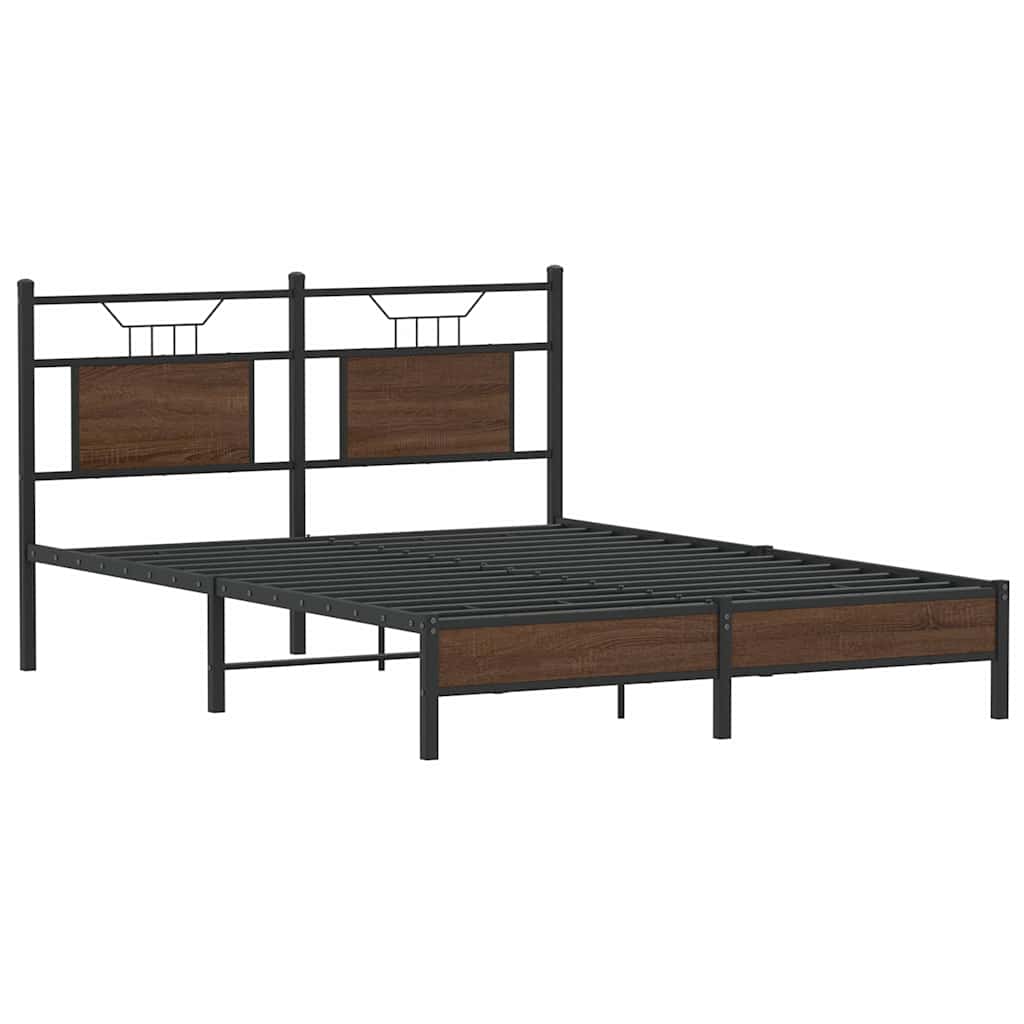 Vidaxl bedframe zonder matras bewerkt hout bruin eikenkleur 137x190 cm