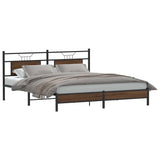 Vidaxl bedframe zonder matras bewerkt hout bruin eikenkleur 183x203 cm