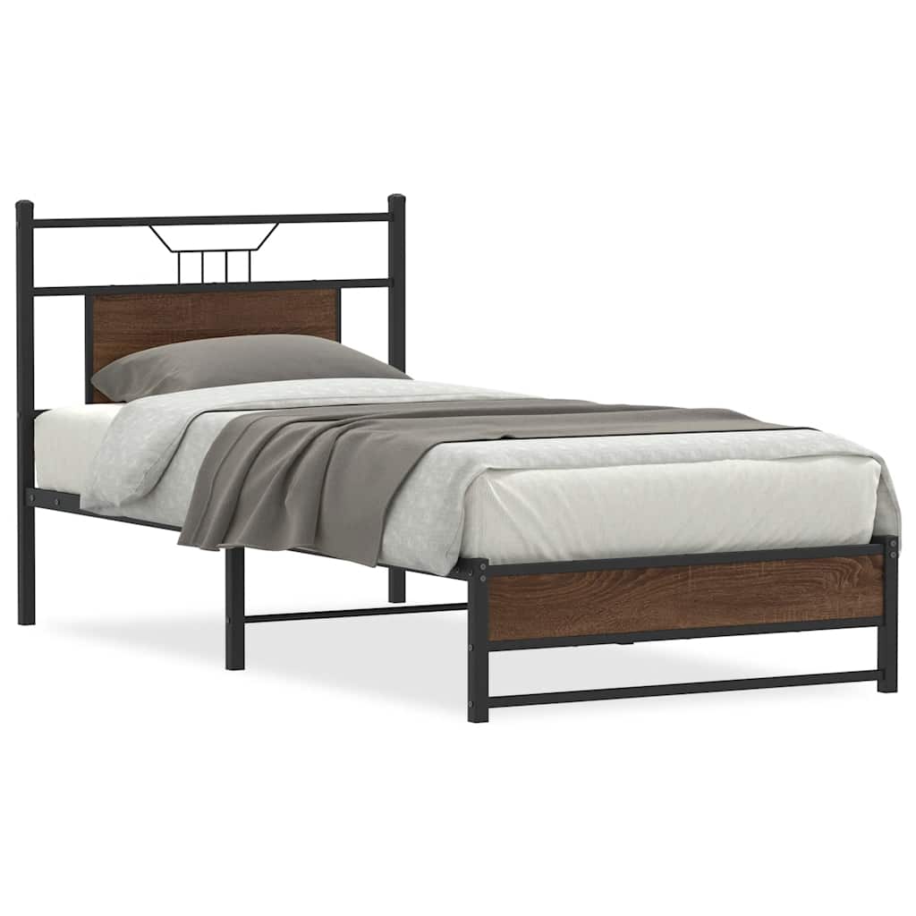 Vidaxl bedframe zonder matras bewerkt hout bruin eikenkleur 90x190 cm
