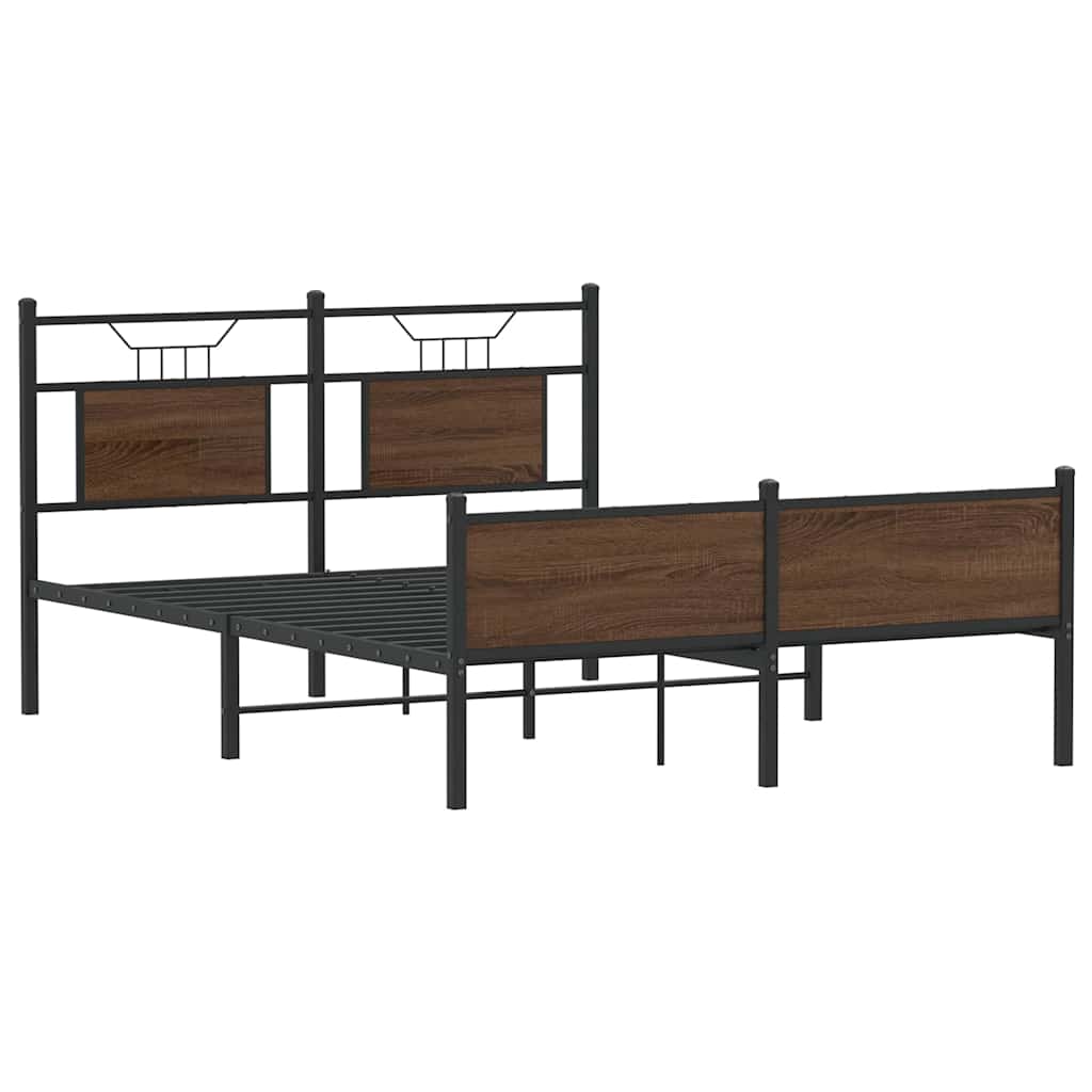 Vidaxl bedframe zonder matras bewerkt hout bruin eikenkleur 140x190 cm