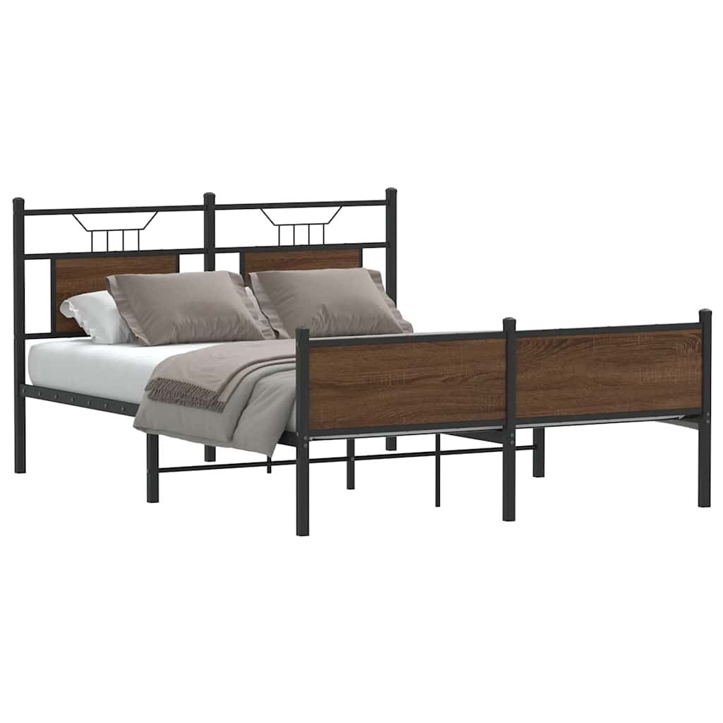Vidaxl bedframe zonder matras bewerkt hout bruin eikenkleur 140x190 cm