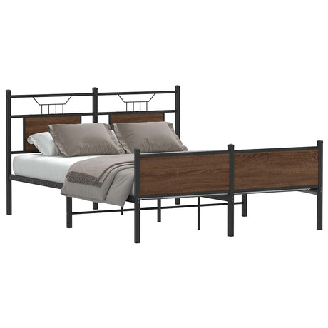 Vidaxl bedframe zonder matras bewerkt hout bruin eikenkleur 150x200 cm