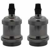 Vidaxl lamphouders 2 st glanzend zwart e27