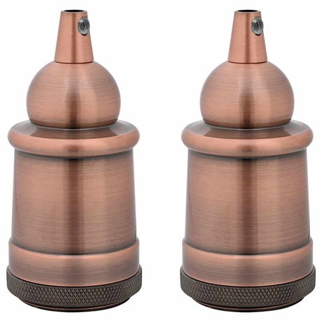 Vidaxl lamphouders 2 st rood brons e27