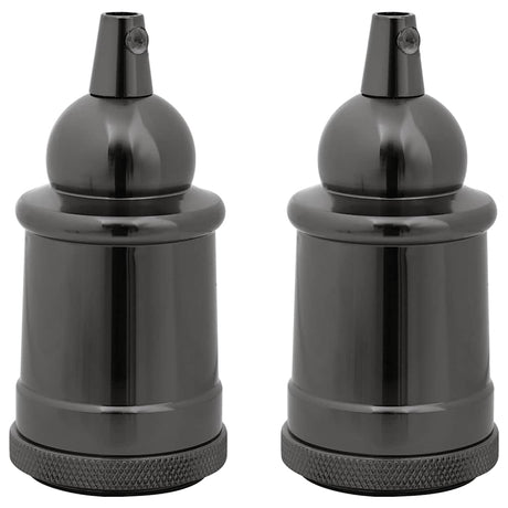 Vidaxl lamphouders 2 st glanzend zwart e27