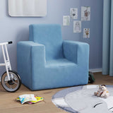 Vidaxl kinderbank zacht pluche blauw