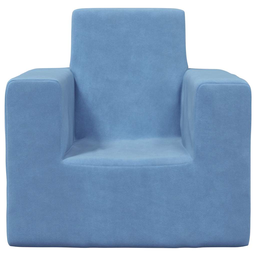 Vidaxl kinderbank zacht pluche blauw