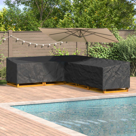 Vidaxl meubelhoes 330 x 255 x 80 cm 210d oxford stof l-vorm waterdicht