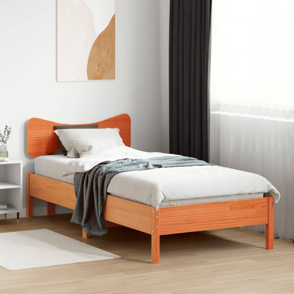 Vidaxl bedframe zonder matras massief grenenhout wasbruin 90x200 cm