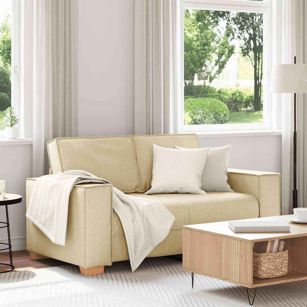 Vidaxl 2-zitsbank crème 160x78x84 cm stof