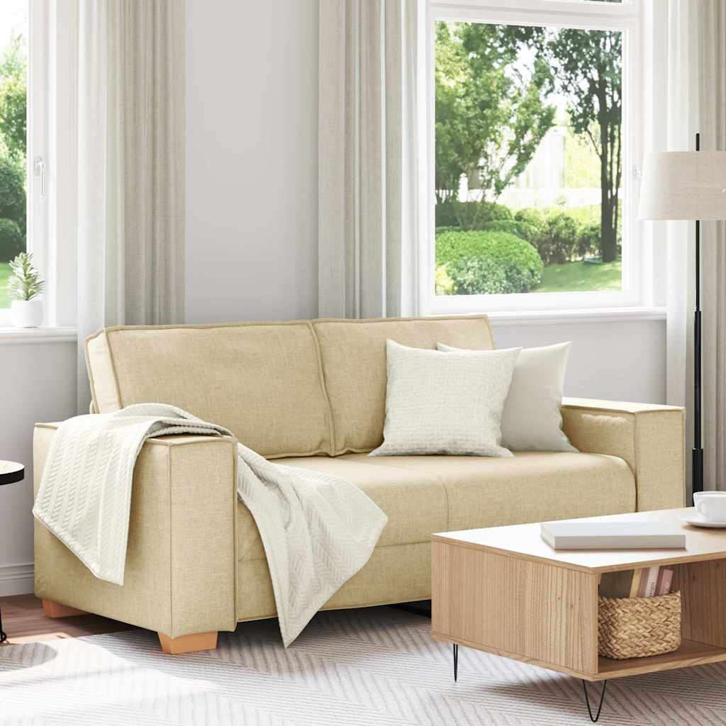 Vidaxl 2-zitsbank crème 180x78x84 cm stof