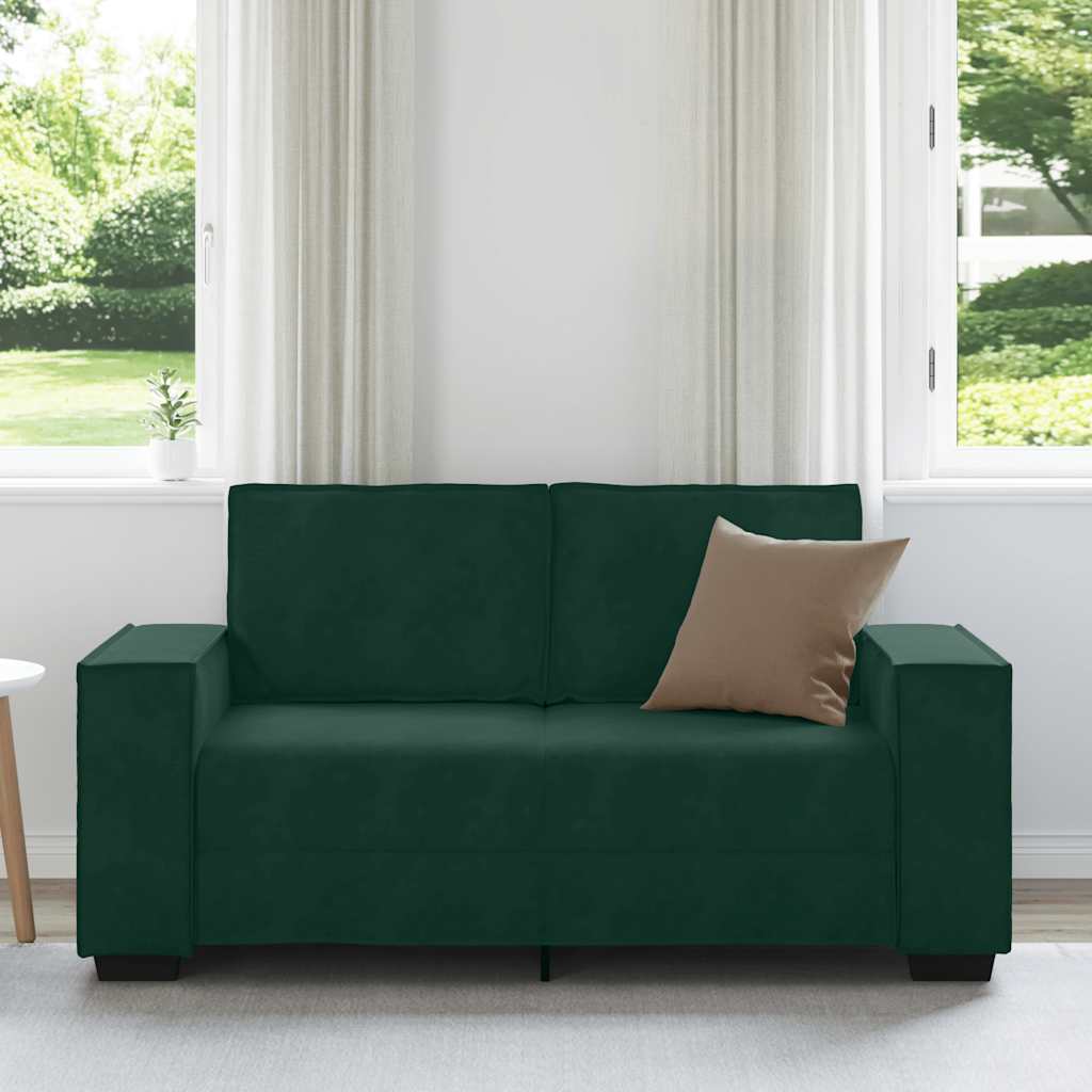 Vidaxl tweezitsbank 160x78x84 cm fluweel donkergroen