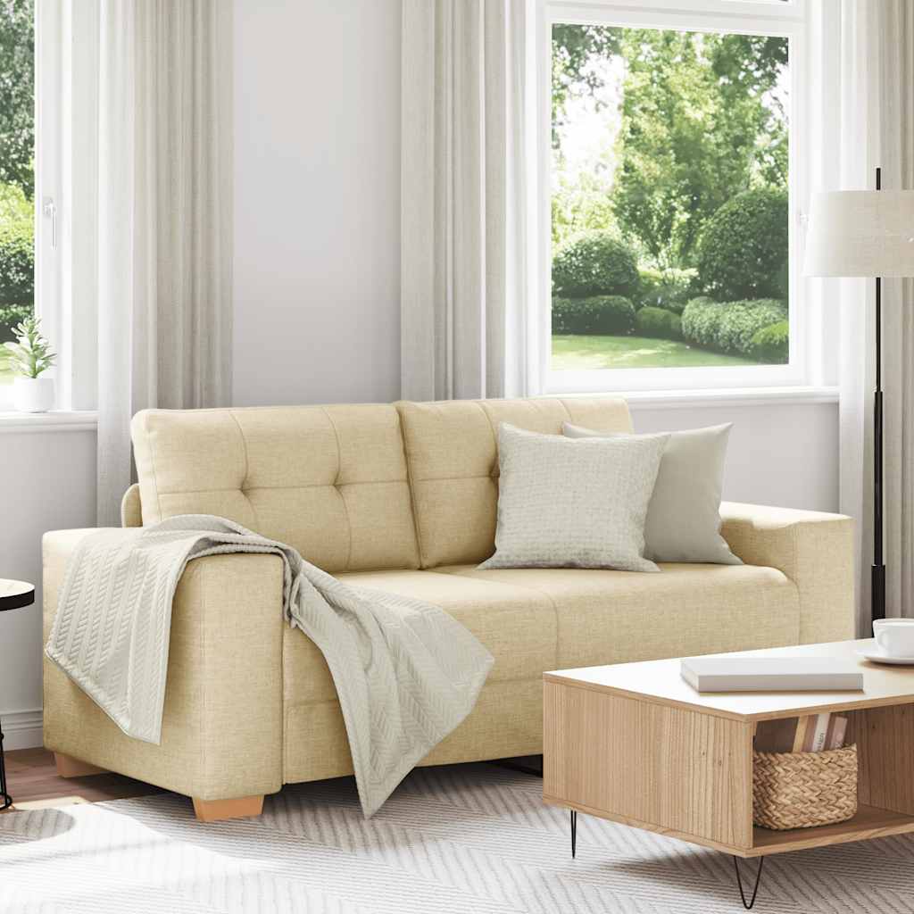 Vidaxl loveseat bank crème 180x77x82 cm stof