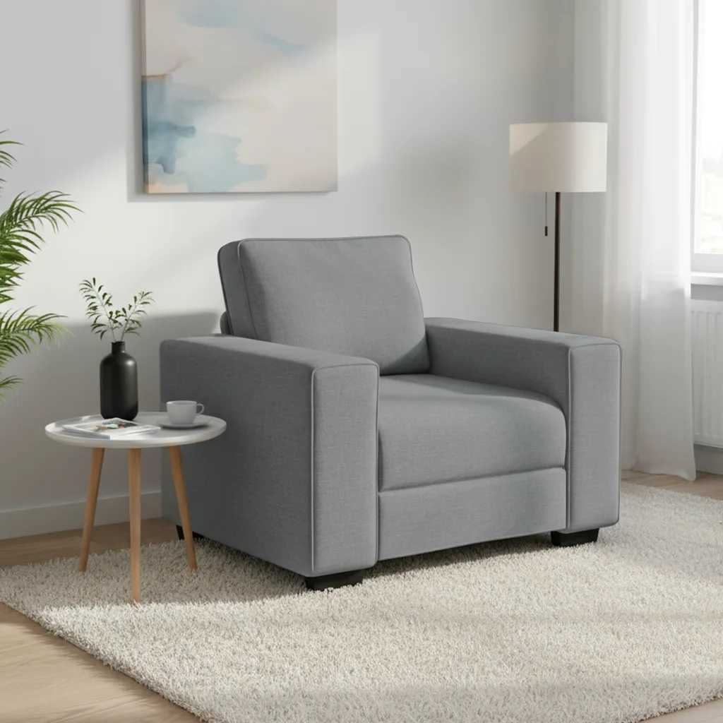 Vidaxl fauteuil 100x77x82 cm stof lichtgrijs