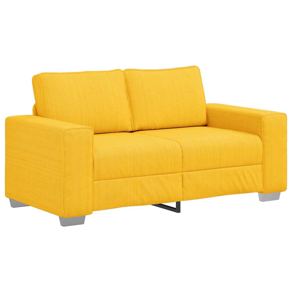 Vidaxl loveseat sofa lichtgeel 160x77x82 cm corduroy stof