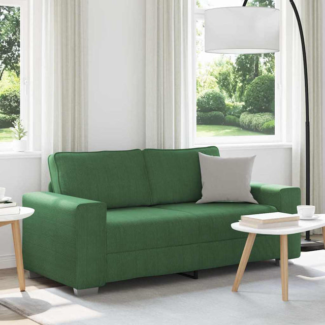 Vidaxl loveseat sofa donkergroen 180x77x82 cm corduroy stof