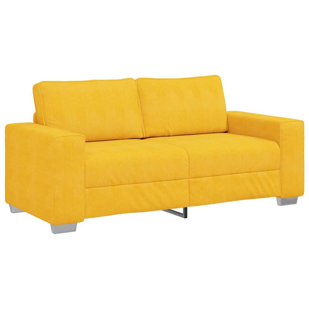 Vidaxl loveseat sofa lichtgeel 180x77x82 cm corduroy stof