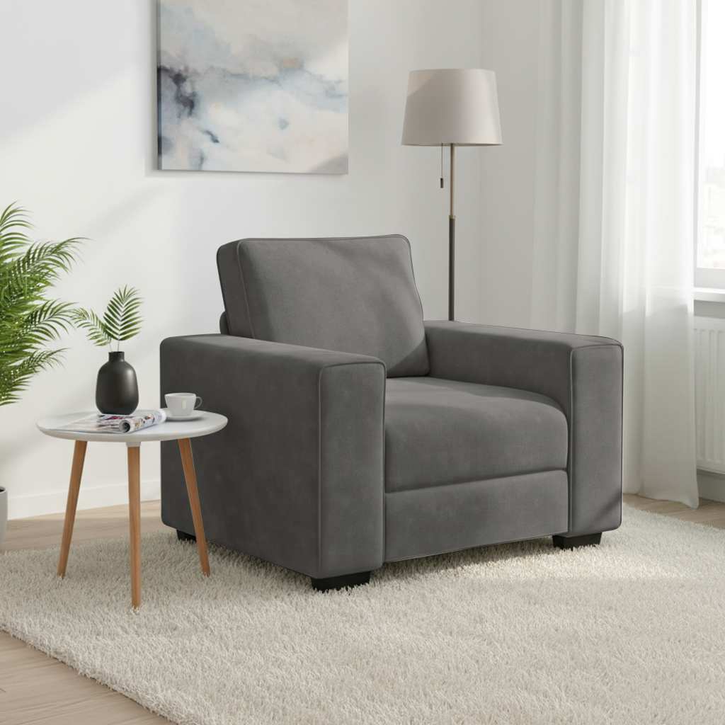 Vidaxl fauteuil 100x77x82 cm fluweel donkergrijs