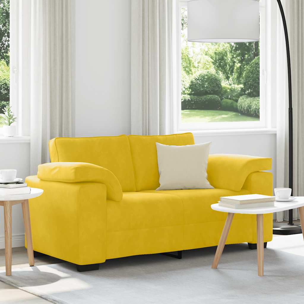 Vidaxl loveseat sofa geel 160x77x82 cm fluweel