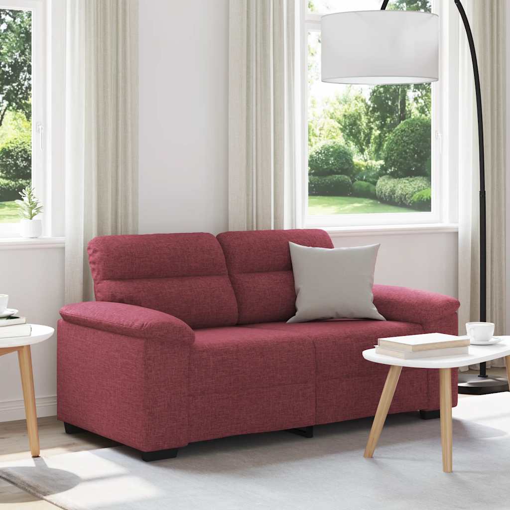 Vidaxl 2-zitsbank wijnrood 160x81x84 cm stof