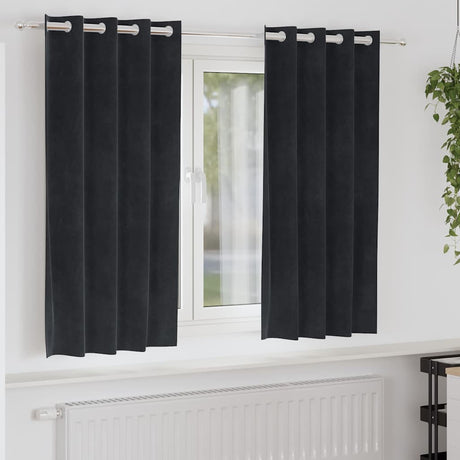 Vidaxl verduisterende gordijnen 2 pcs zwart 140 x 175 cm fluweel