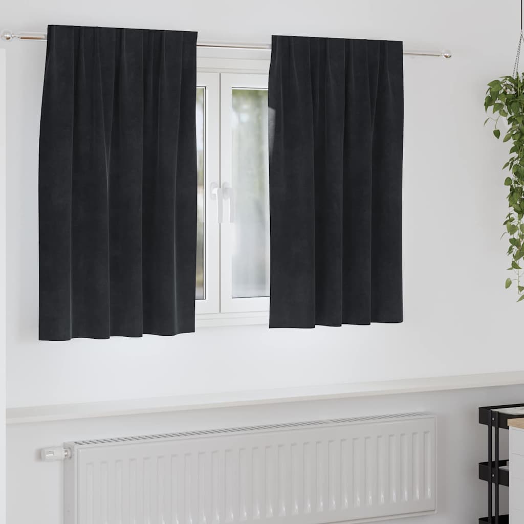 Vidaxl verduisterende gordijnen 2 pcs zwart 140 x 140 cm fluweel