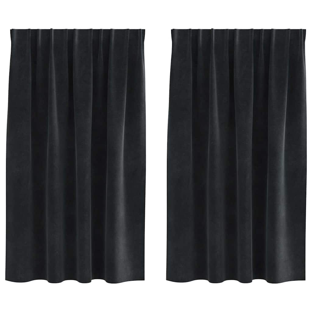 Vidaxl verduisterende gordijnen 2 pcs zwart 140 x 140 cm fluweel