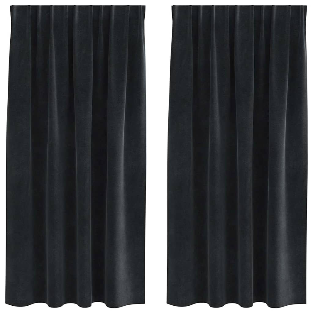 Vidaxl verduisterende gordijnen 2 pcs zwart 140 x 175 cm fluweel