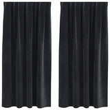 Vidaxl verduisterende gordijnen 2 pcs zwart 140 x 175 cm fluweel